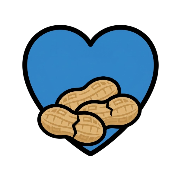 Blue heart and Peanuts
