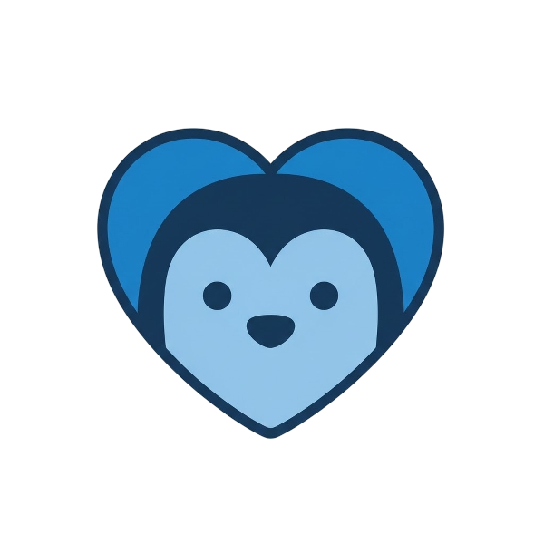 Blue heart and Penguin