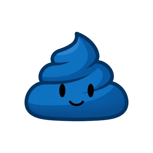Blue heart and Pile of poo