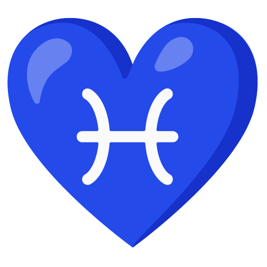 Blue heart and Pisces