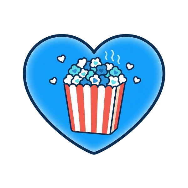 Blue heart and Popcorn