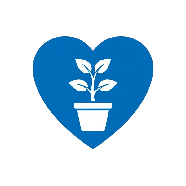 Blue heart and Potted plant