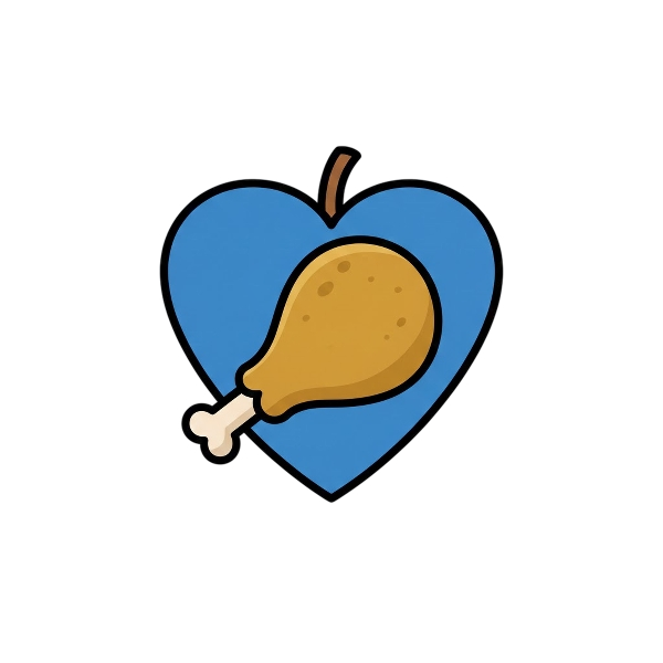 Blue heart and Poultry leg