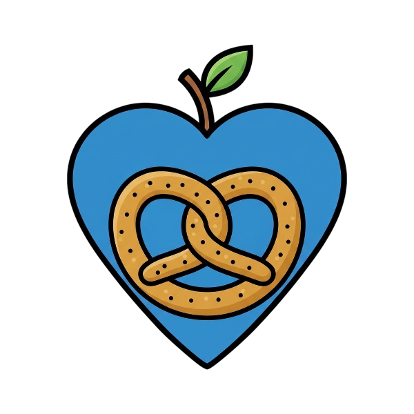 Blue heart and Pretzel