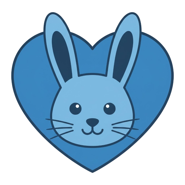 Blue heart and Rabbit face