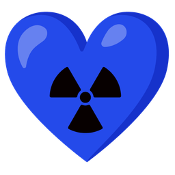 blue heart and radioactive