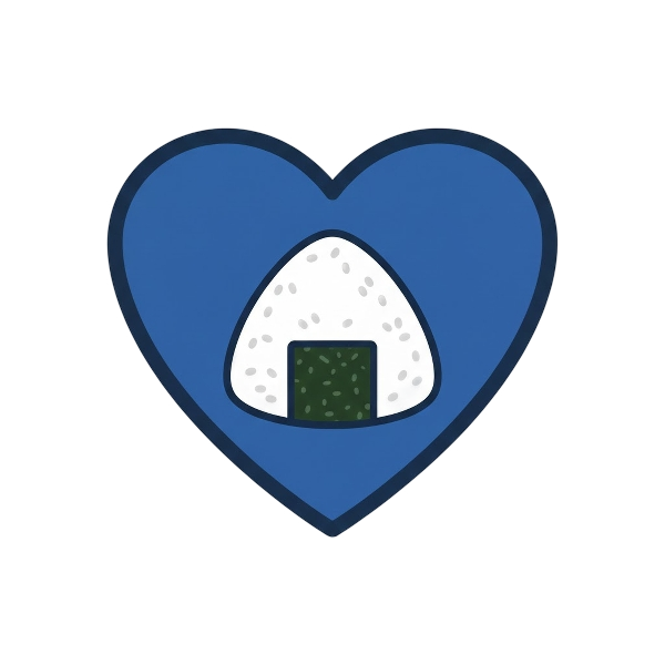 Blue heart and Rice ball
