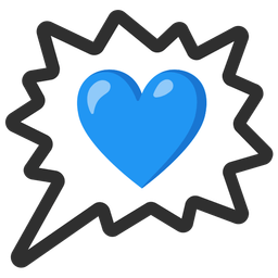 blue heart and right anger bubble