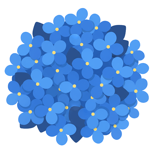 Blue heart and Rosette