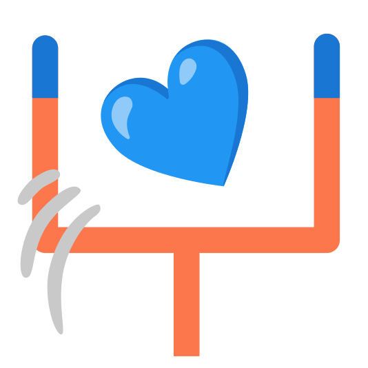 Blue heart and Rugby football