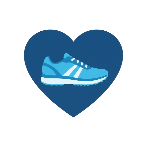 Blue heart and Running shoe