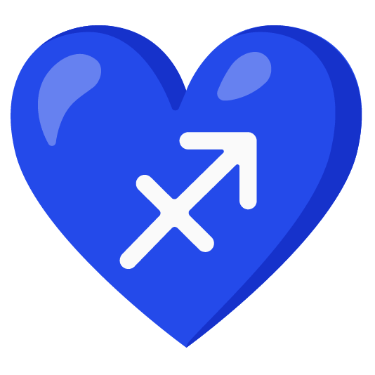 Blue heart and Sagittarius