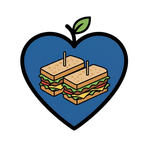 Blue heart and Sandwich
