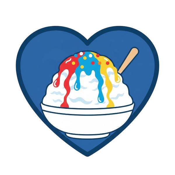 Blue heart and Shaved ice