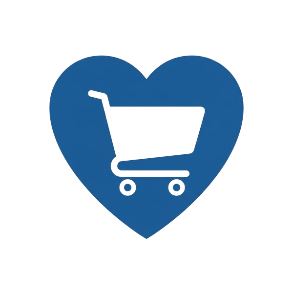 Blue heart and Shopping cart