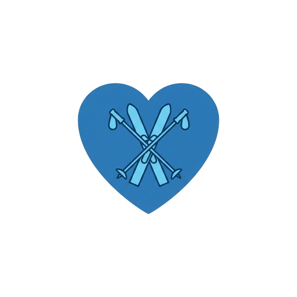Blue heart and Skis