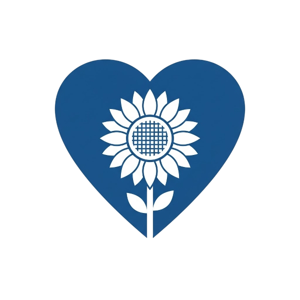 Blue heart and Sunflower
