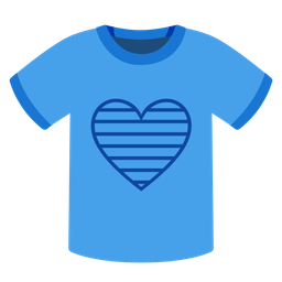 blue heart and t-shirt