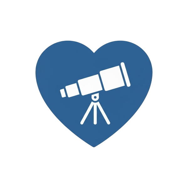 Blue heart and Telescope