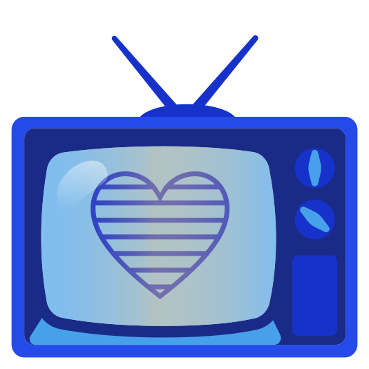 Blue heart and Television