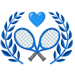 blue heart and tennis