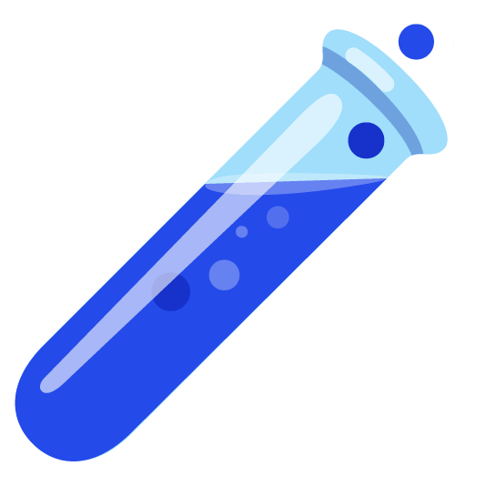 Blue heart and Test tube