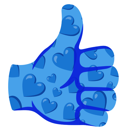 Blue heart and Thumbs up