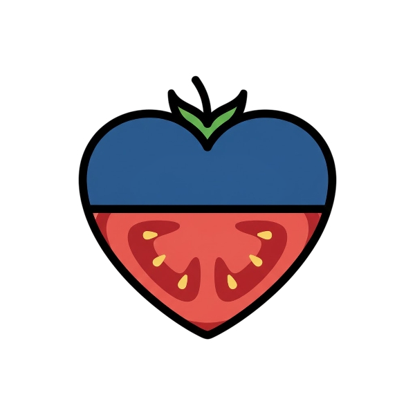 Blue heart and Tomato