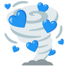 blue heart and tornado