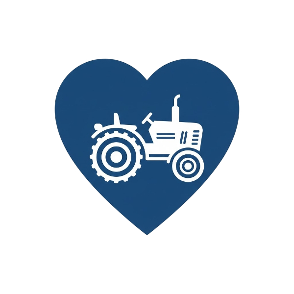 Blue heart and Tractor
