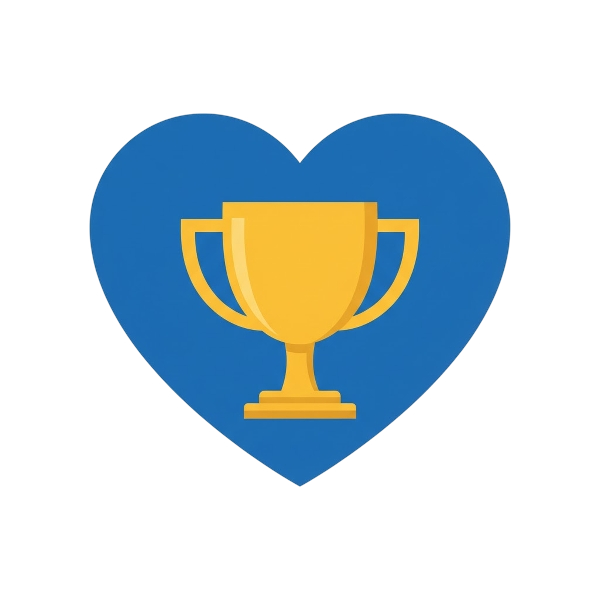 Blue heart and Trophy