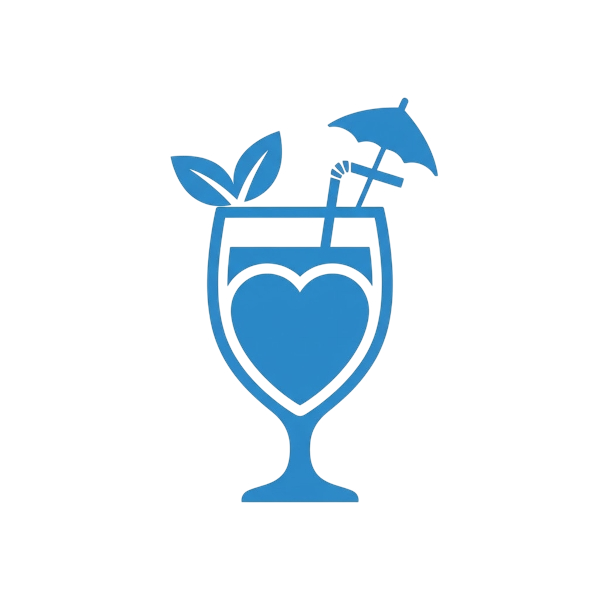 Blue heart and Tropical drink