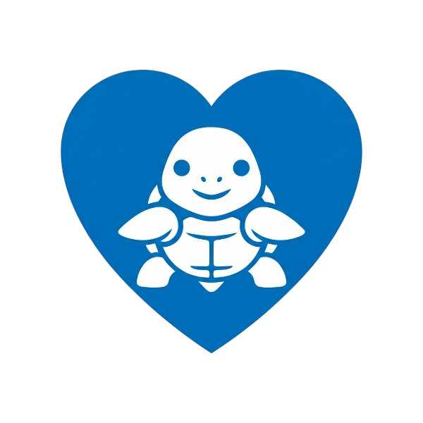 Blue heart and Turtle
