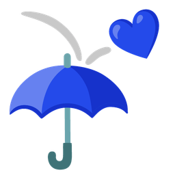 blue heart and umbrella