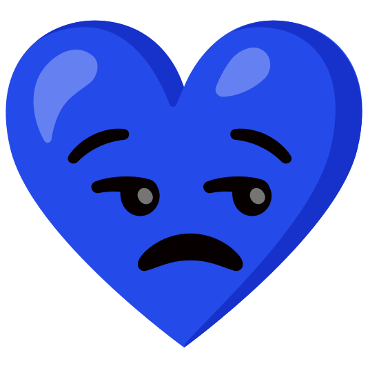 Blue heart and Unamused face