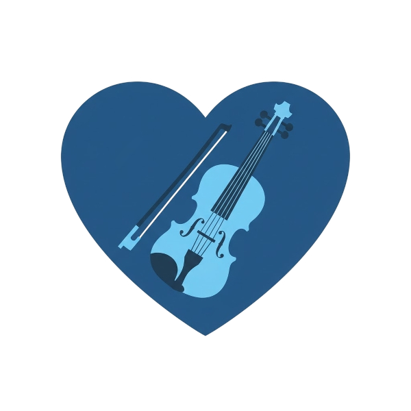 Blue heart and Violin