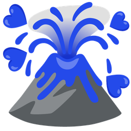blue heart and volcano