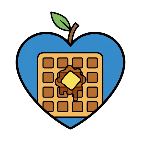 Blue heart and Waffle