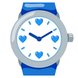 blue heart and watch