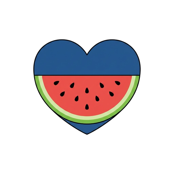 Blue heart and Watermelon