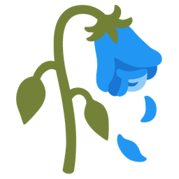 blue heart and wilted flower