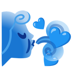 blue heart and wind face