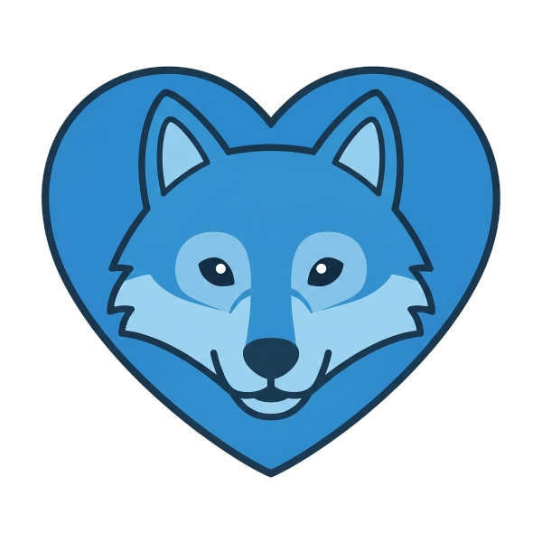 Blue heart and Wolf
