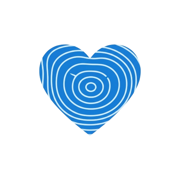 Blue heart and Wood