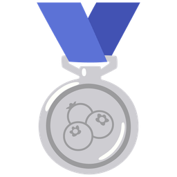 blueberries and 2nd place medal