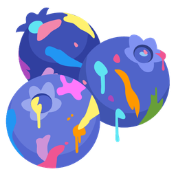 blueberries and artist palette