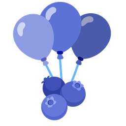 blueberries and balloon
