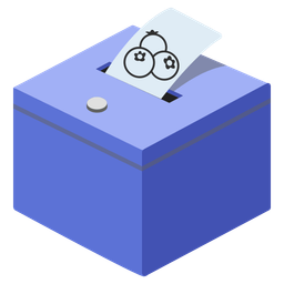 blueberries and ballot box with ballot