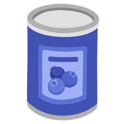 blueberries and canned food