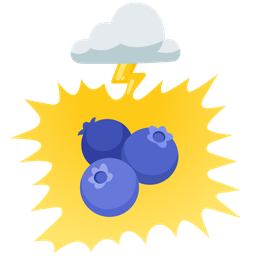 blueberries and cloud with lightning